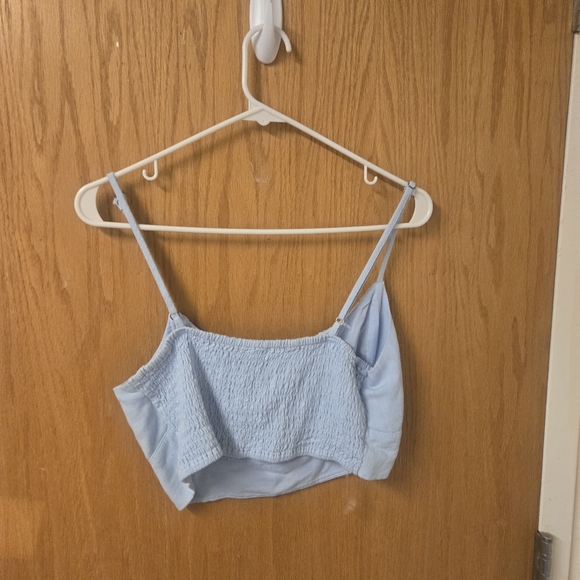 Aeropostale Blue Ruched Crop top (L) - Picture 3 of 4